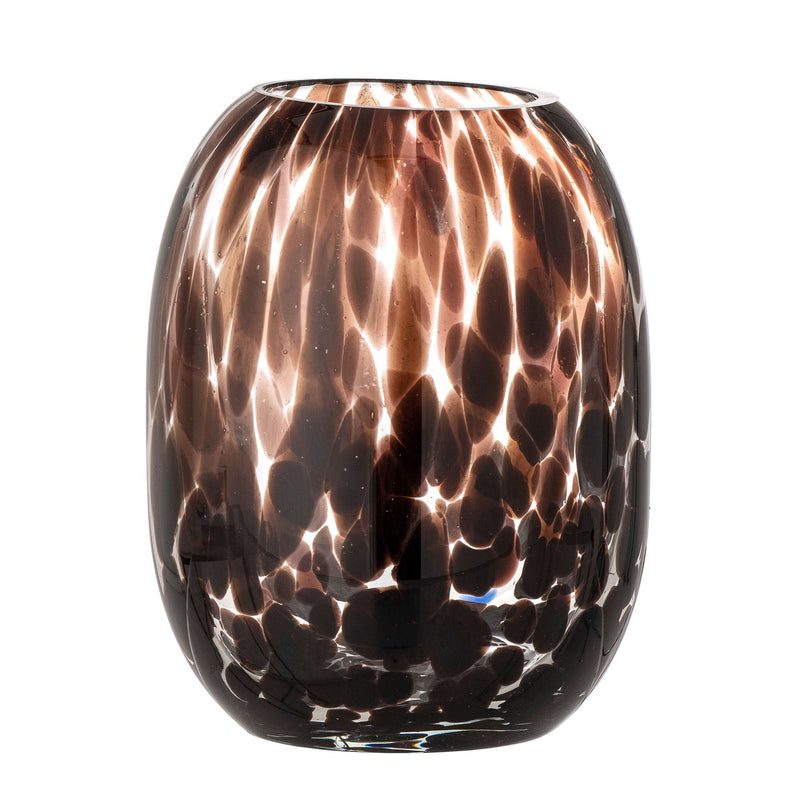 LaLe Living Bloomingville Crister Vase, Braun, Glas