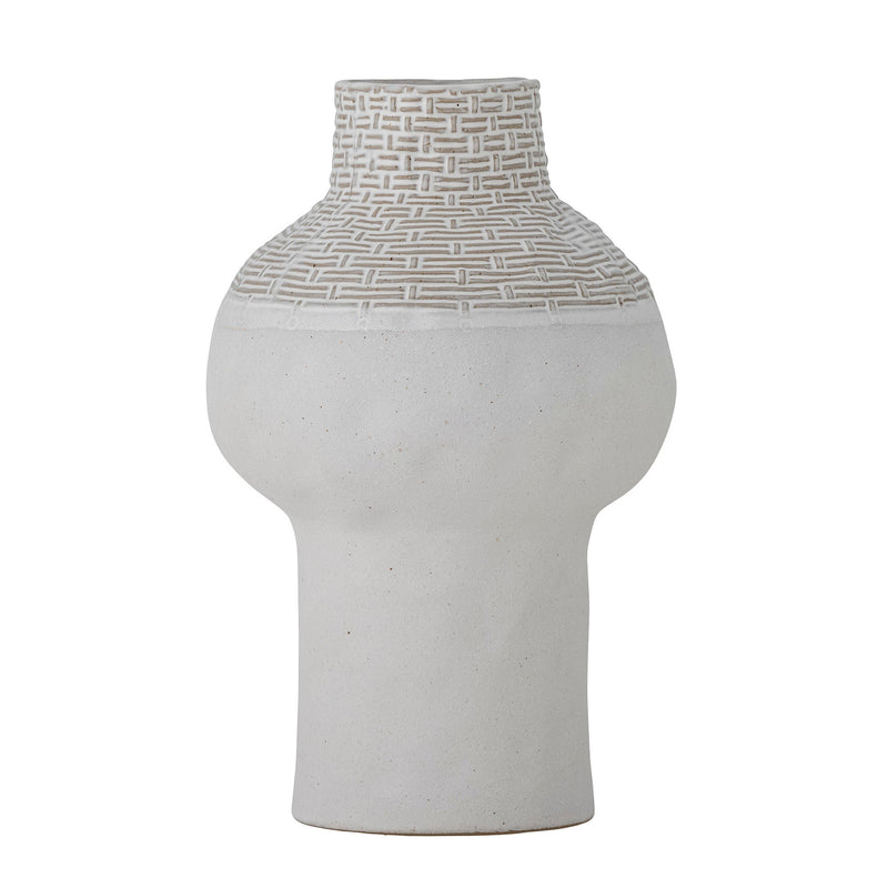 LaLe Living Bloomingville Iyore Vase, Weiß, Steingut