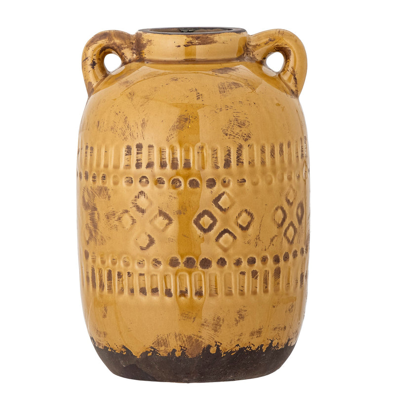 LaLe Living Bloomingville Rijad Deko-Vase, Gelb, Terrakotta