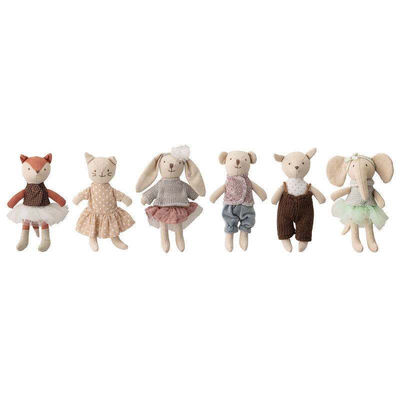 Bloomingville Puppe Bloomingville MINI tierische Freunde Puppen, Baumwolle