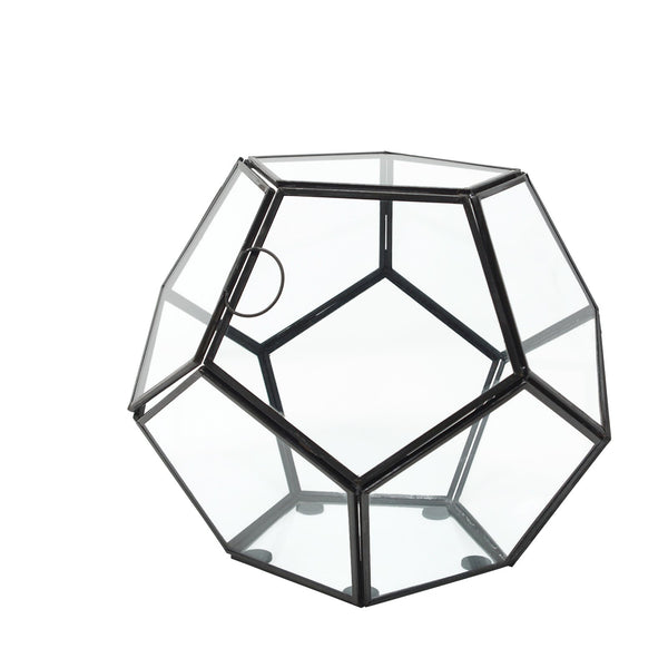 LaLe Living Blumentopf LaLe Living Blumentopf Terrarium Nani aus Eisen in Schwarz, 20 x 26 cm