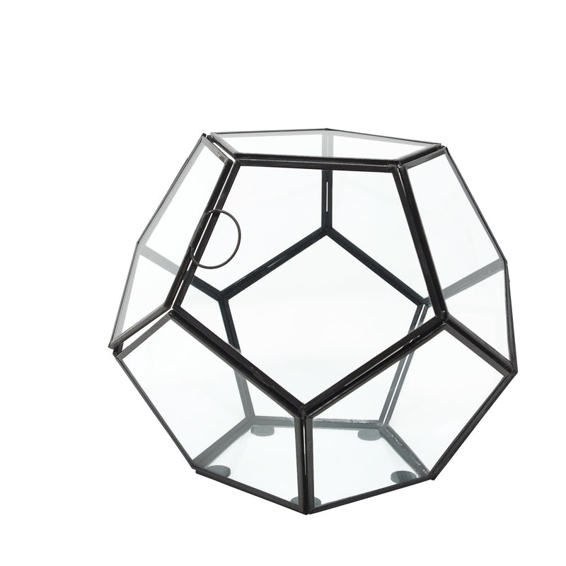 LaLe Living Blumentopf Terrarium Nani aus Eisen in Schwarz, 20 x 26 cm