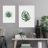 LaLe Living Bild Leinwanddruck mit Monstera Deliciosa Pflanzen Motiv in A3